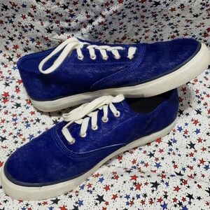 Sperry topsiders Jeffrey leather furry blue shoes